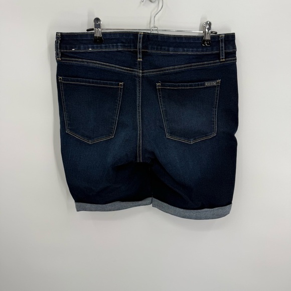 White House Black Market Women's Bermuda Denim Shorts Size 8 Cuffed Jean stretch - Picture 7 of 9